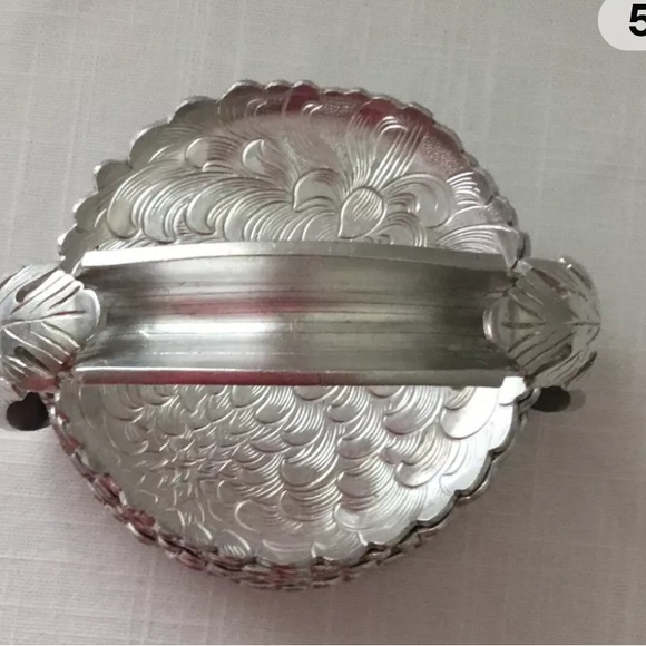 Vintage 6 SILVERLOOK 501 Continental Hand-Wrought Metal Coasters w/Holder - Picture 5 of 7